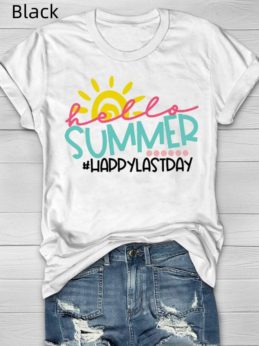 Printed Street Short Sleeve Sports T-shirt For Women