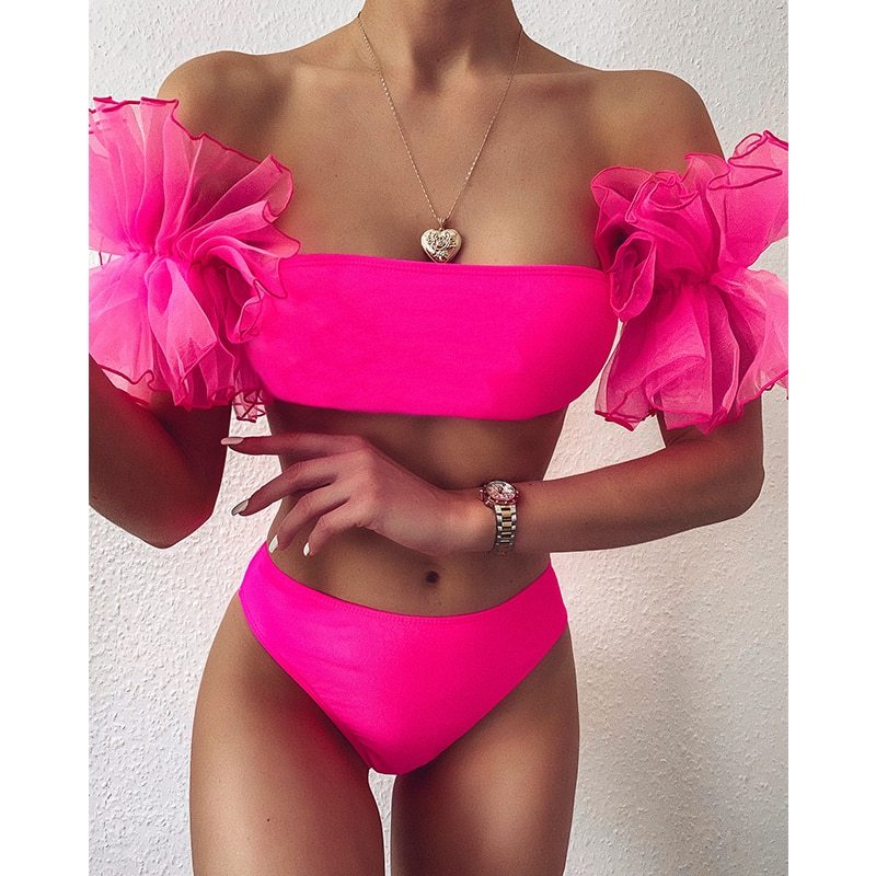 Women’s Nylon Bikini Set – Sexy Solid Swimwear