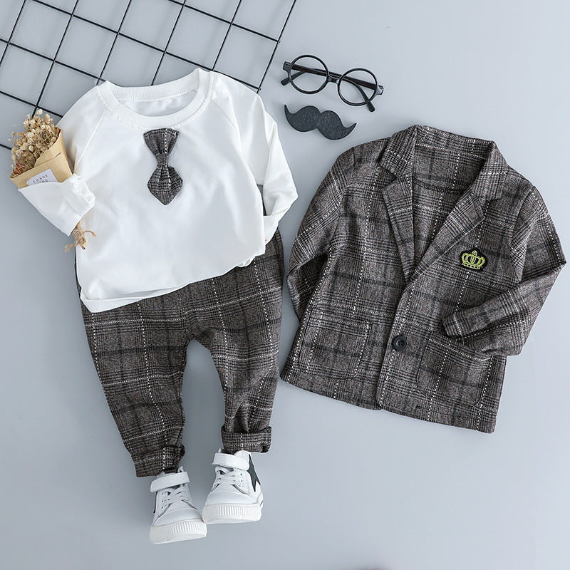 British Style Boys 3-Piece Gentleman Suit Regular Fit Fabric