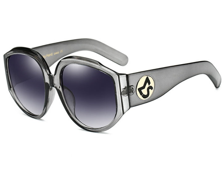 Oversized Round Women’s Sunglasses with Olive Frames