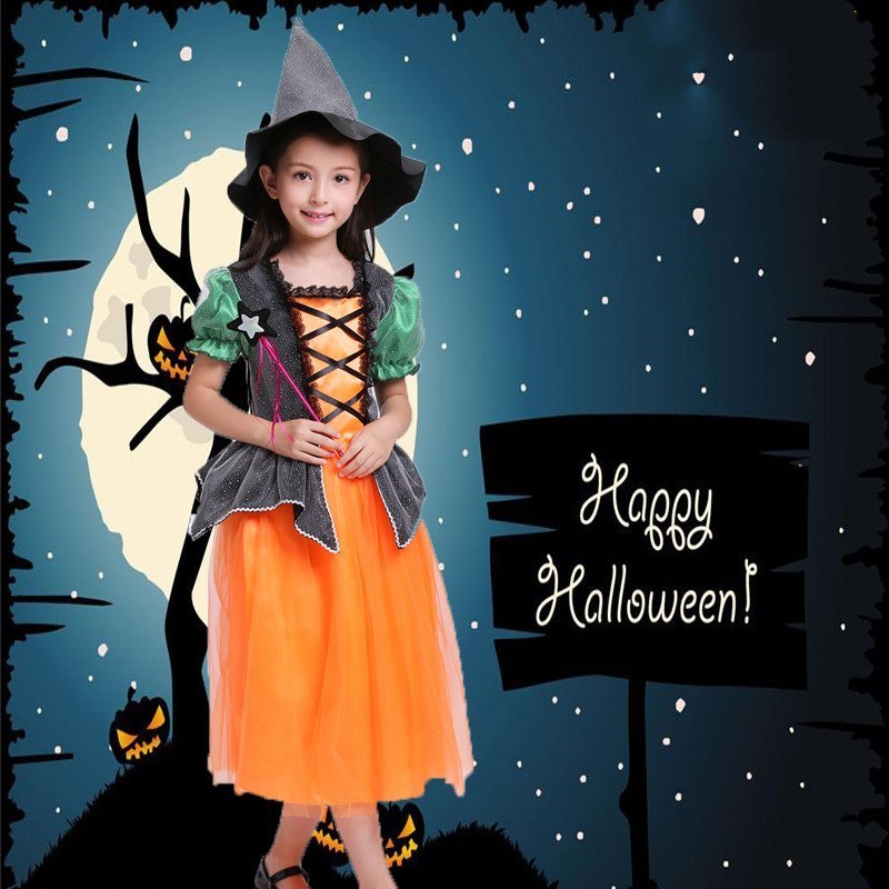 Halloween Princess Costume for Children Kids Dress Up Outfit