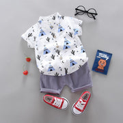 Unisex Kids Korean Style Two Piece Cotton Blend Pants Set