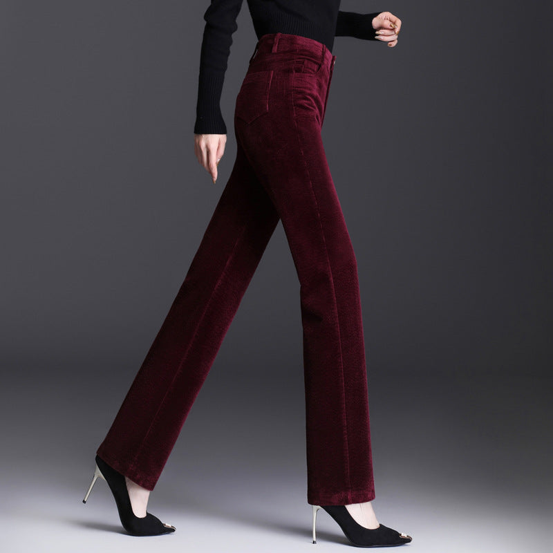 High Waist Straight Corduroy Women's Pants – Loose Lamp Wick Style