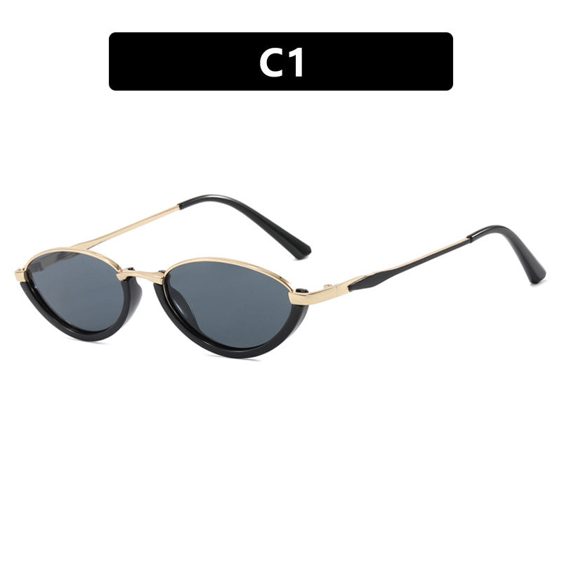 Small Frame Metal Sunglasses – Plain Sun Protection Fashion Glasses