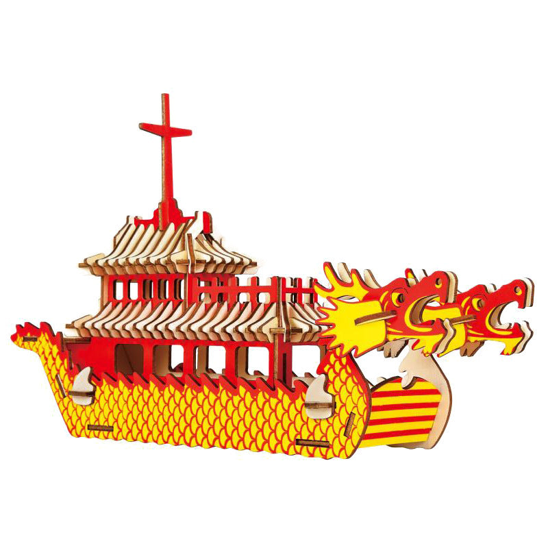 3d Boat Simulation Model Hand Assembled Wooden Ornaments
