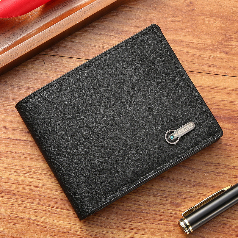 Men's Slim PU Leather Wallet Geometric Pattern Short