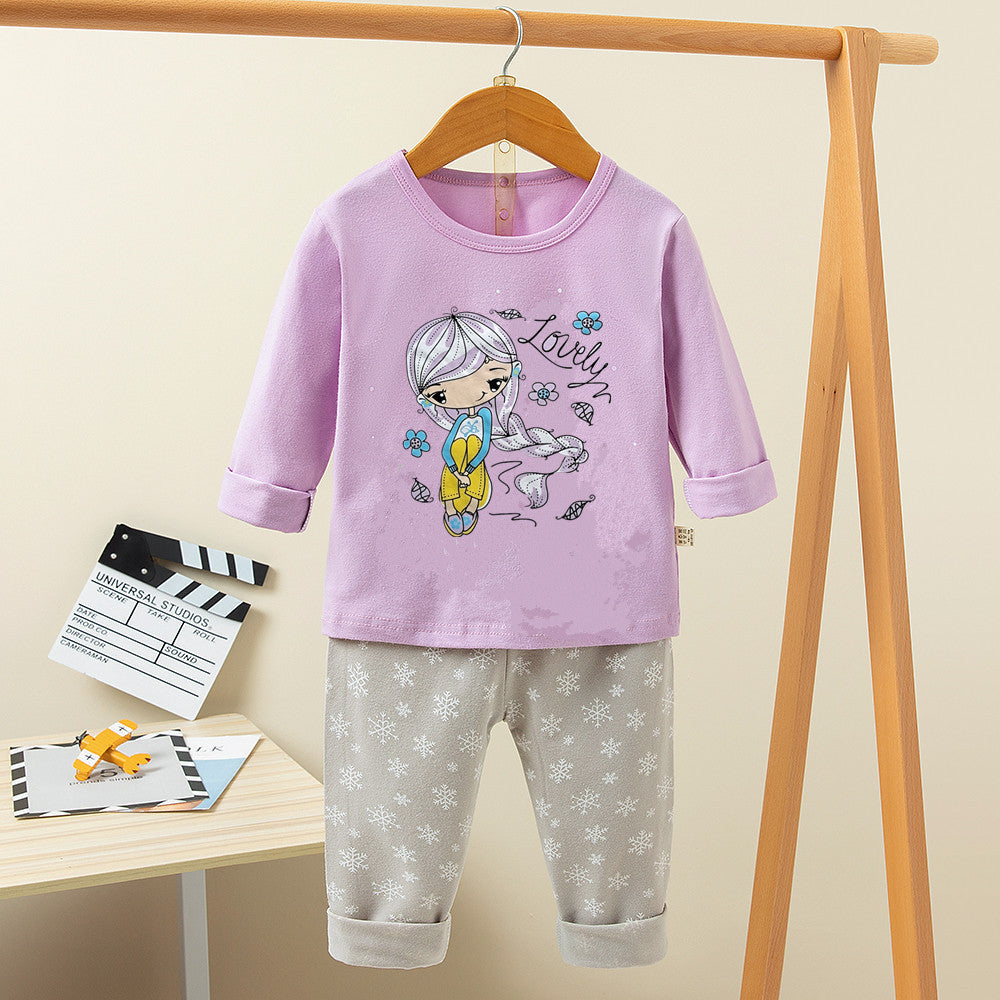 Printed Cute Cartoon Casual Children's Clothing Home Service Suit