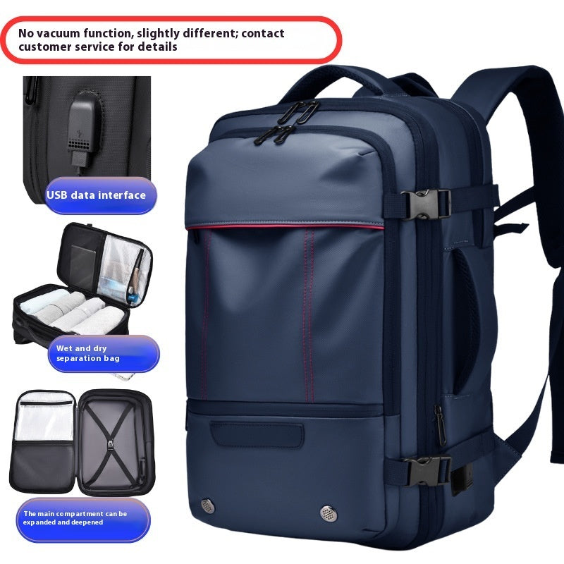 Men's Expandable Vacuum Oxford Compression Backpack Solid