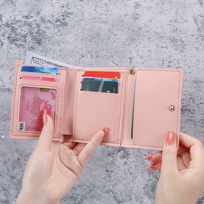 Unisex Buckle Closure PU Leather Slim Cardholder Wallet