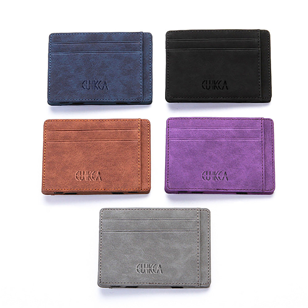 PU Creative Men's Magic Wallet Flip Card Holder
