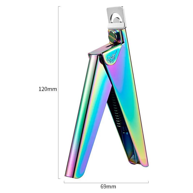 Stainless Steel UV Gel False Nail Tips Trimmer Clipper Edge Cutter Nail Art Manicure U Word Rainbow Gold Silver Tools