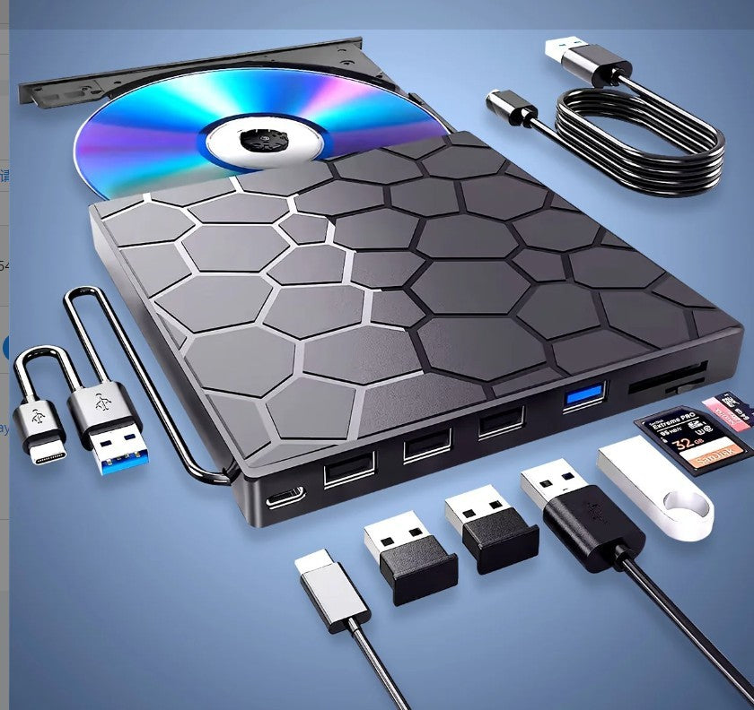 Multifunctional External CD/DVD Drive & Writer – Portable Optical Drive