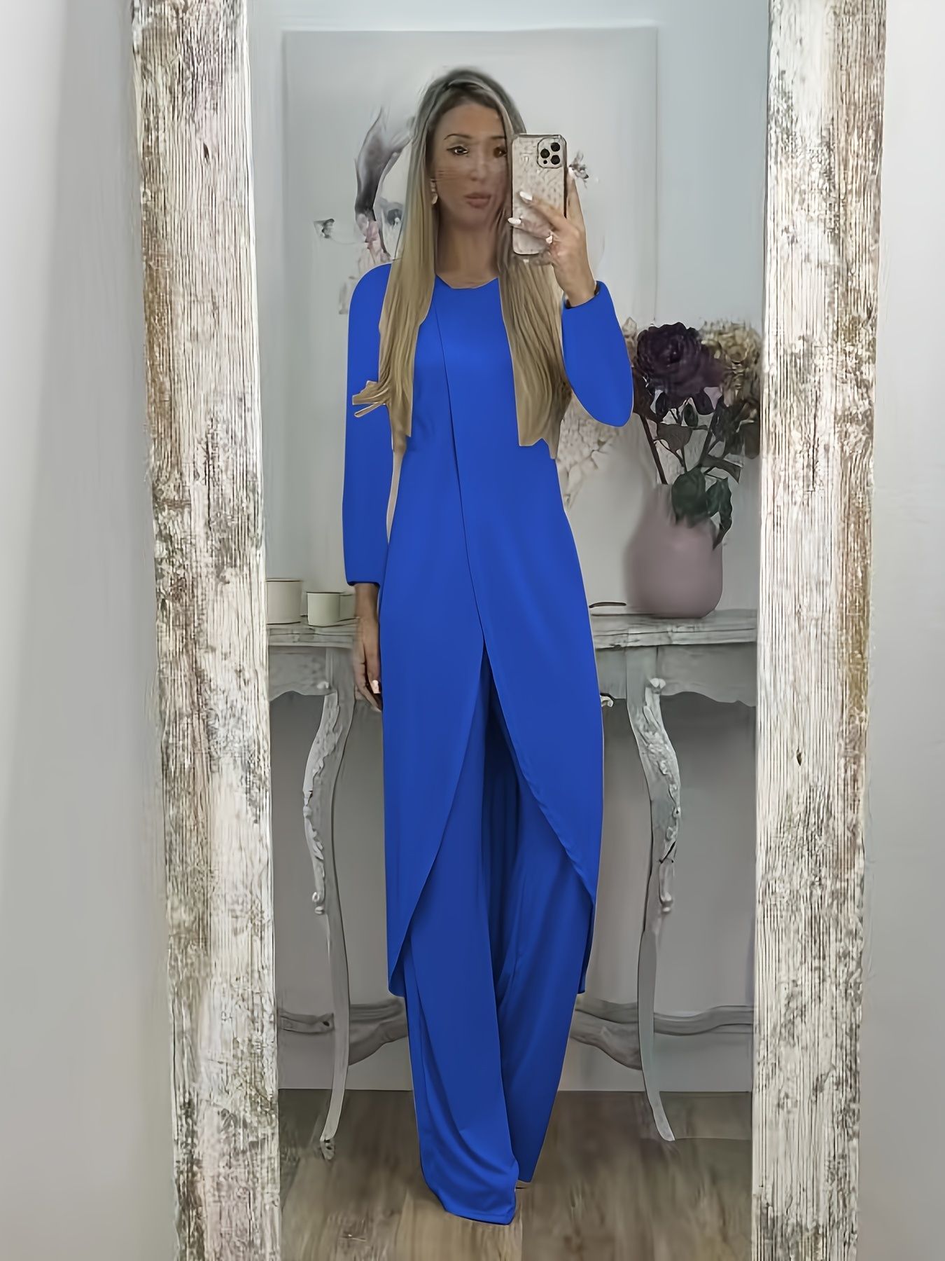 Unisex Relaxed Fit Two Piece Round Neck Polyester Set