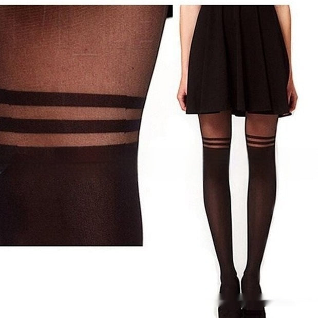Women's Stripes Patchwork Base Silk Socks