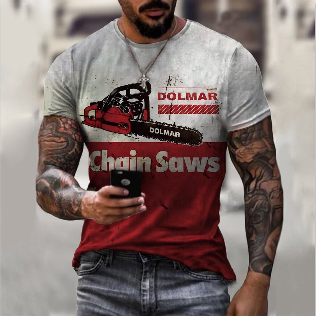 Men's Sports Round Neck Slim Youth Printed T-shirt