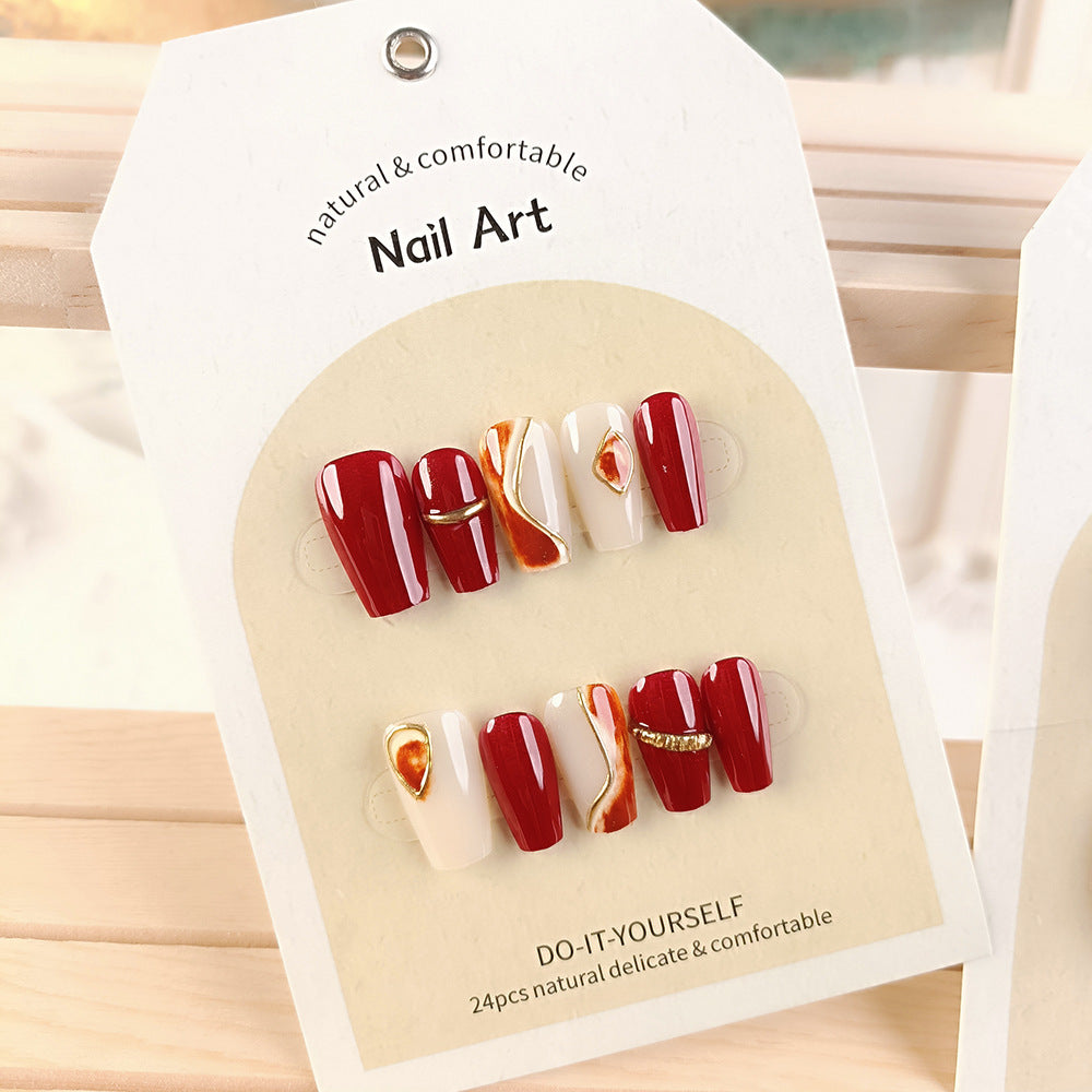 Hand Worn Nail Piece In China-Chic Red In The Year Of The Snake
