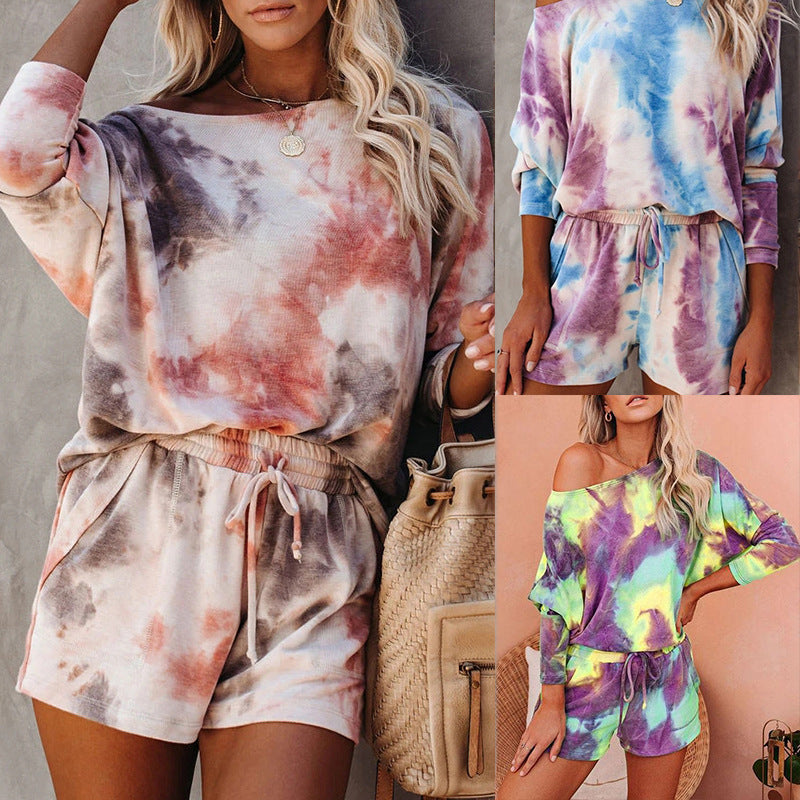 Unisex Loose Print Loungewear Set In Chlorinated Fiber