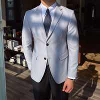Single Row Light Gray Suit