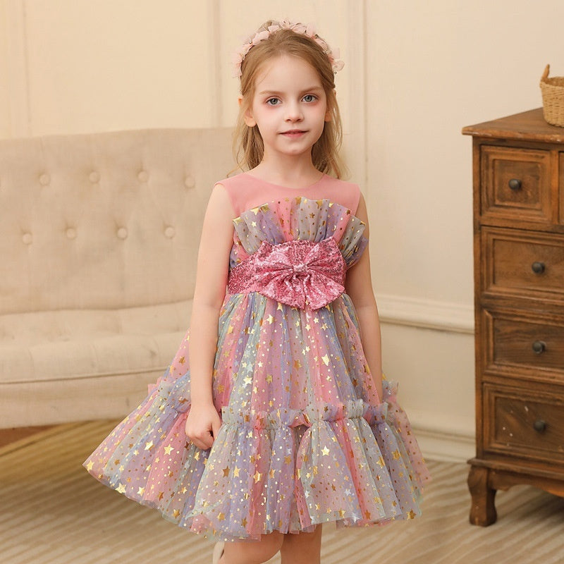 Girl Princess Dress Little Girl Gauzy Gown Performance Costume Lace Dress
