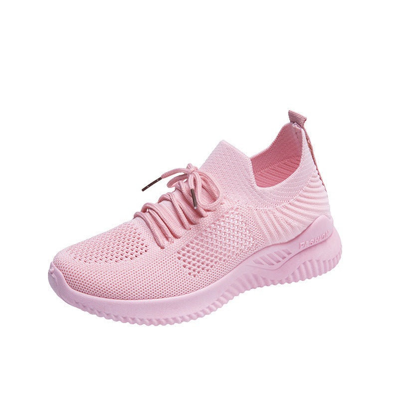 Flying Woven Mesh Spring And Summer New All-match Transparent Sneakers