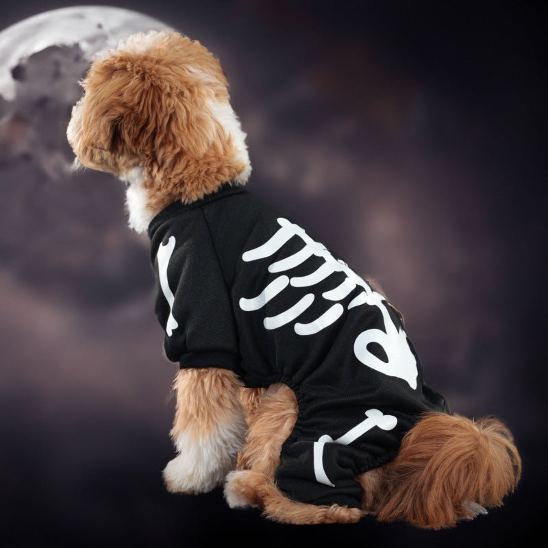 Halloween With Luminous Skull Bones Four-legged Pet Clothing Pet Clothes
