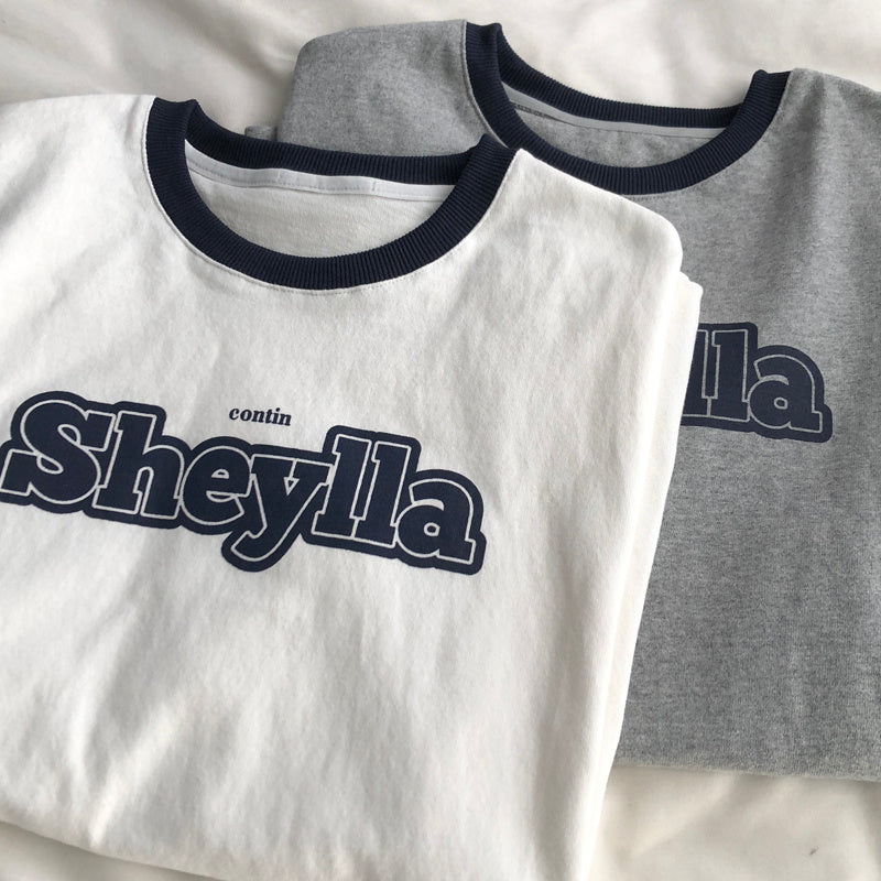 Letter Printed Large Size Loose Fitting T-shirt For Women