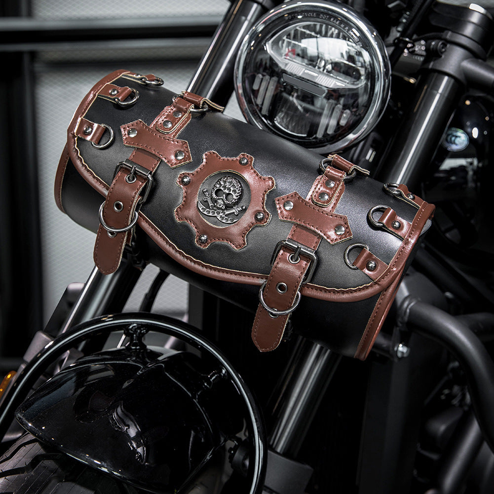 Unisex Punk Retro PU Motorcycle Pannier Bag Saddle Pro