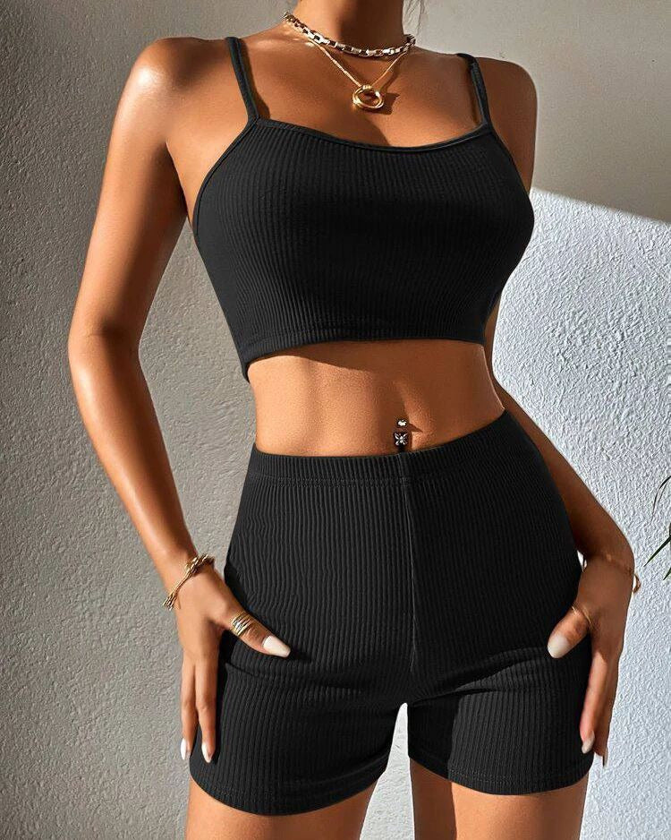 Women's Sling Fashion Yoga Set – Workout Sports Bra & Leggings Activewear