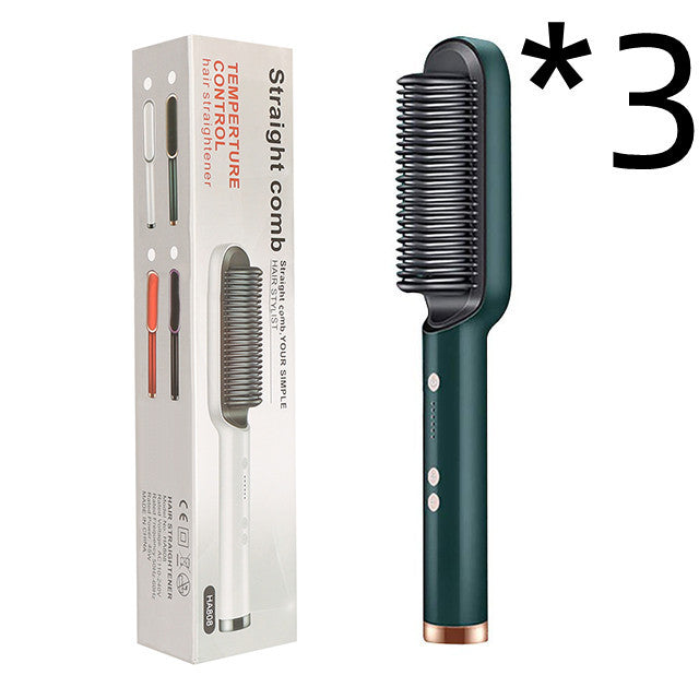 2-in-1 Hair Straightener & Hot Comb – Dual-Purpose Negative Ion Electric Curling Brush