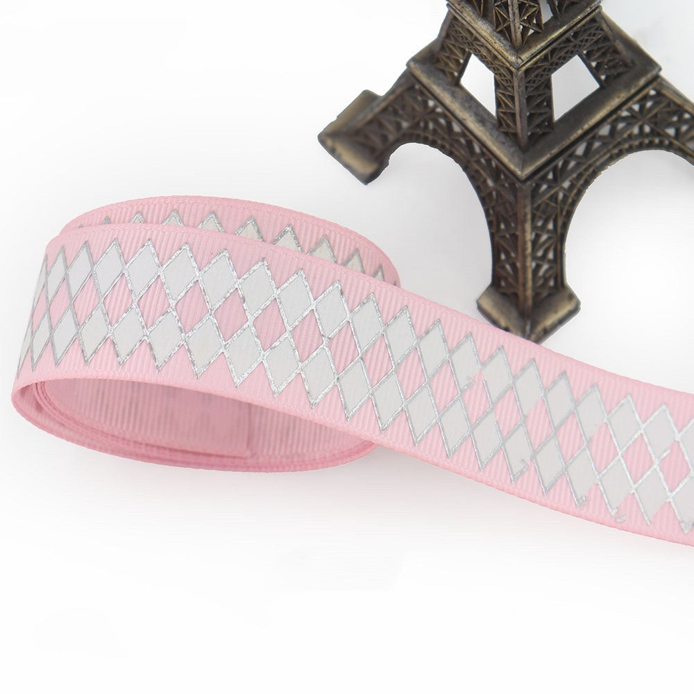 Bronzing Geometric Rib Ribbon – 25mm Decorative Craft Ribbon