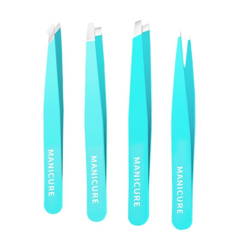 Stainless Steel Eyebrow Tweezers Set – Precision Eye Tail Tools