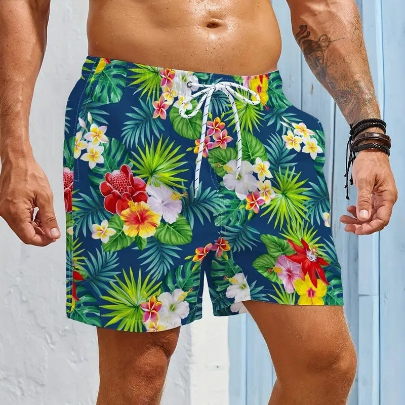 Men’s 3D Printed Beach Shorts – Four Seasons Trendy Swim Shorts