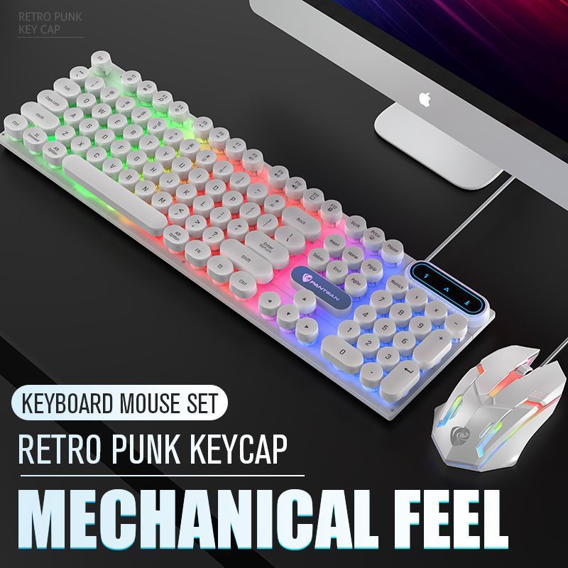 Wired Keyboard & Mouse Set – Full-Size Office Combo, Plug-and-Play USB