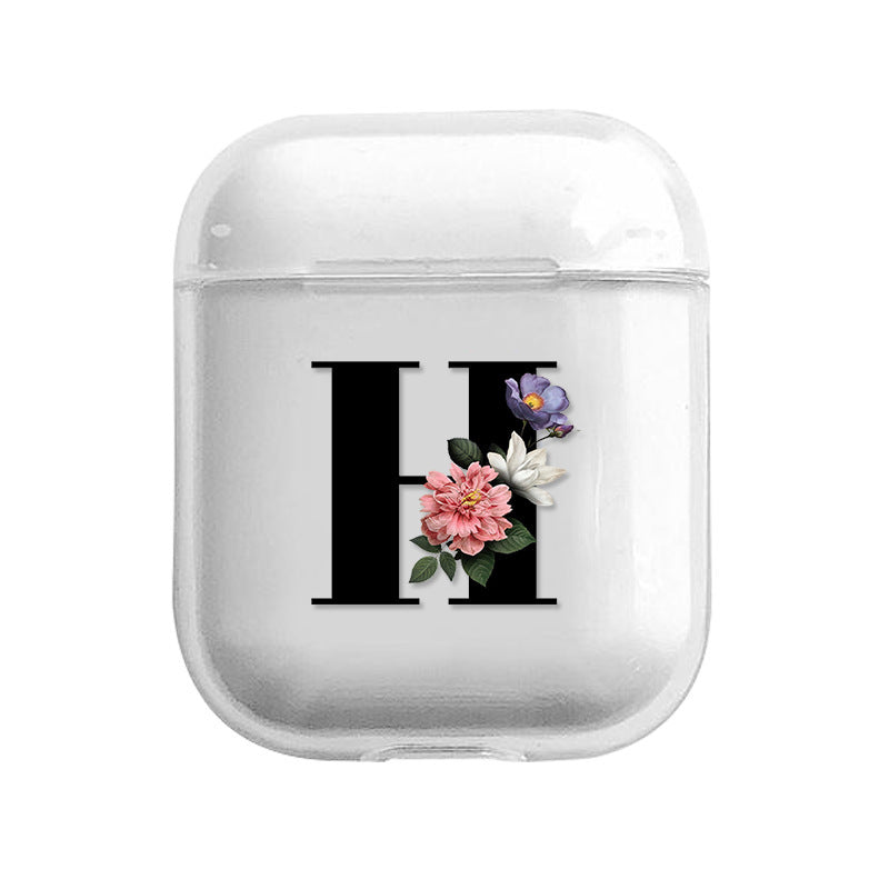 Compatible with Apple, English Alphabet Earphone Protective Cover PC Hard Shell Cute Transparent