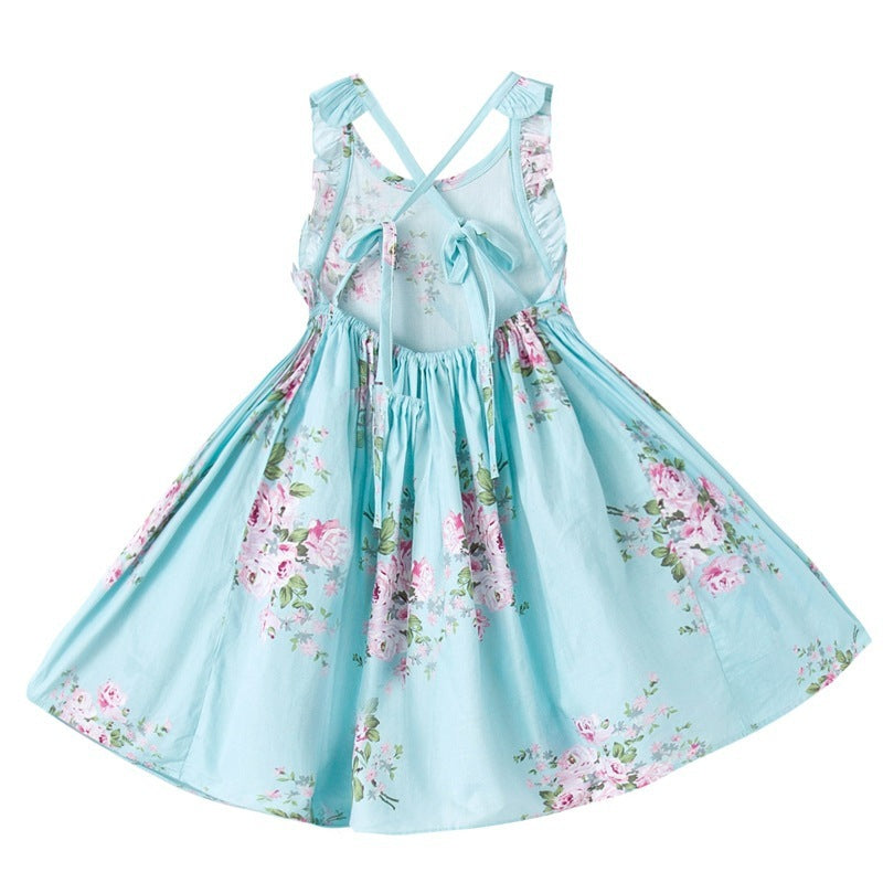New Dressstrappy Girls Print Back Dress
