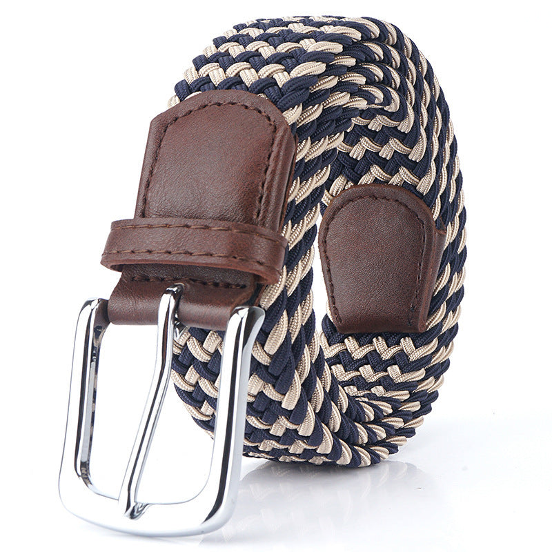 Silk Elastic Woven Canvas Belt – Unisex Adjustable Men’s & Women’s Waistband