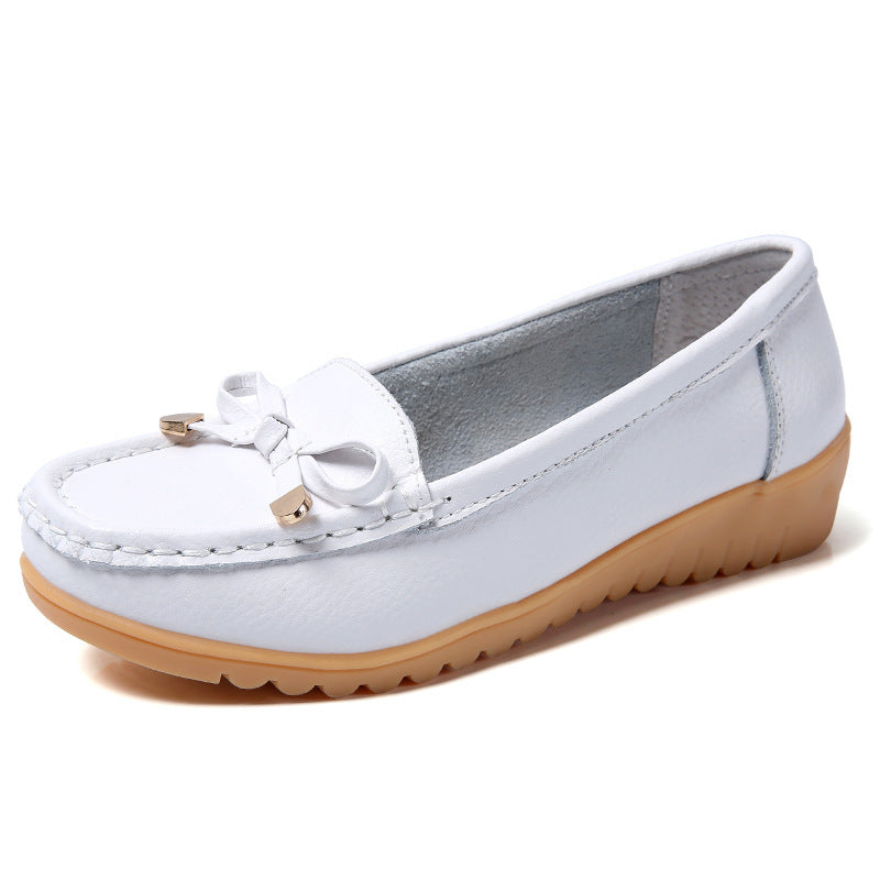 Middle-aged and Elderly Women’s White Slope Heel Non-slip Nurse Casual Shoes