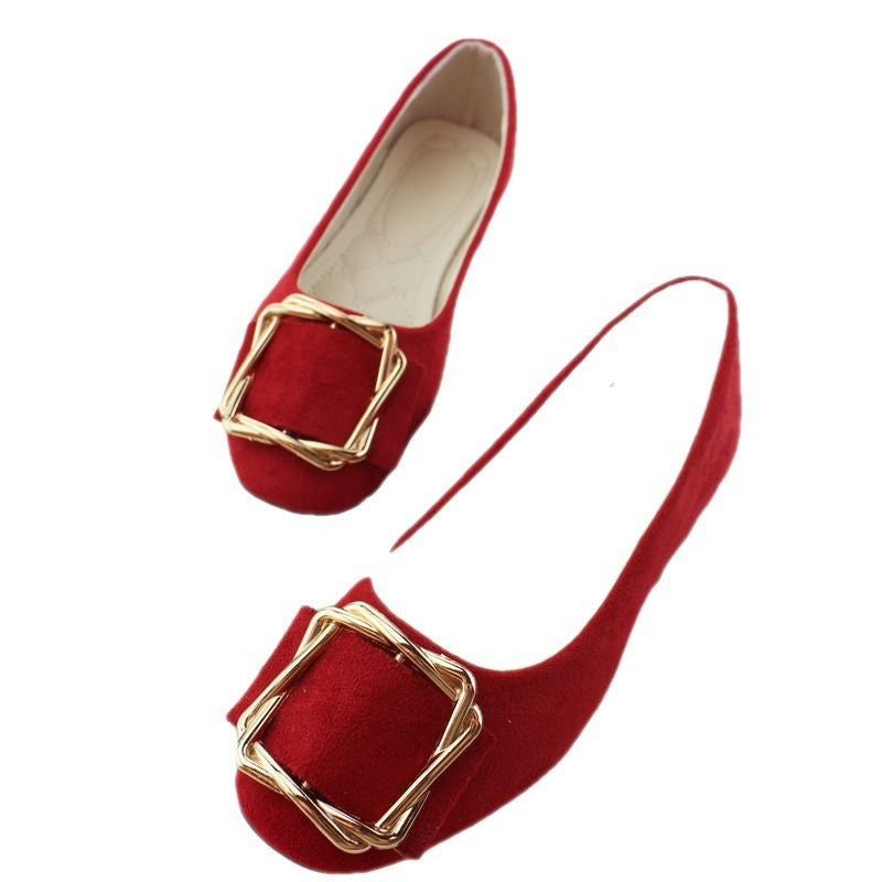 Large Size Student Fairy Style All-matching Flat Shoes Pregnant Women's Gommino