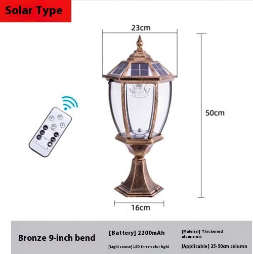 Solar Pillar Lamp Outdoor Waterproof