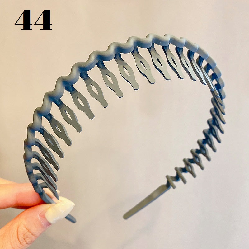 Simple Serrated Non-slip Solid Color Hair Headband