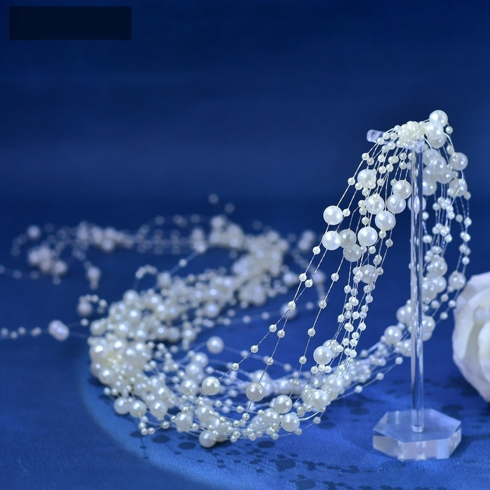 Silver Pearl Resin Wave Hair Band For Bridal Weddings