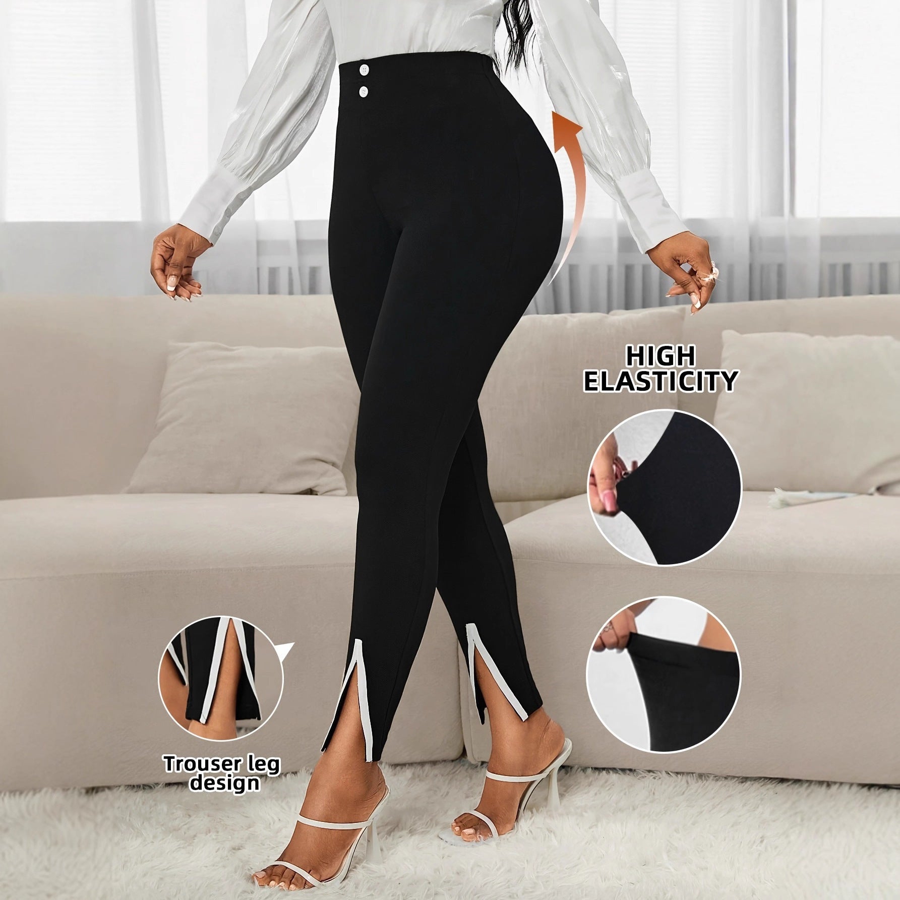 Chenille Straight Leg Pants – Casual Loose Fit Trousers