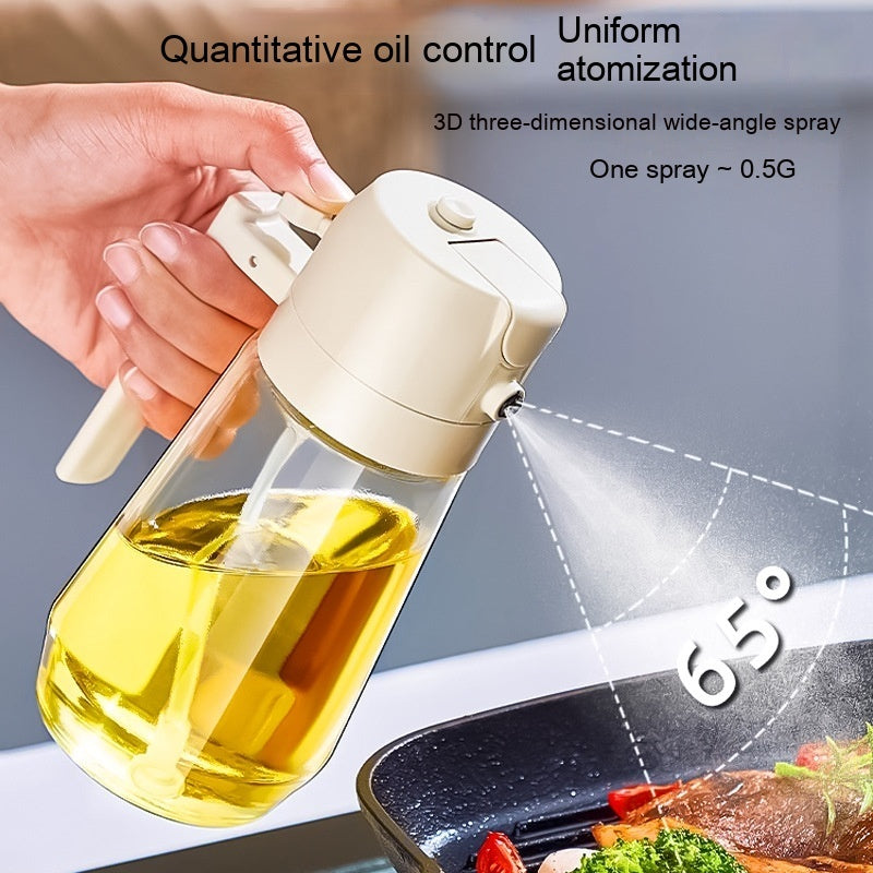 470ML 2-in-1 Olive Oil Sprayer & Dispenser – Glass Bottle for Cooking, BBQ, Air Fryer