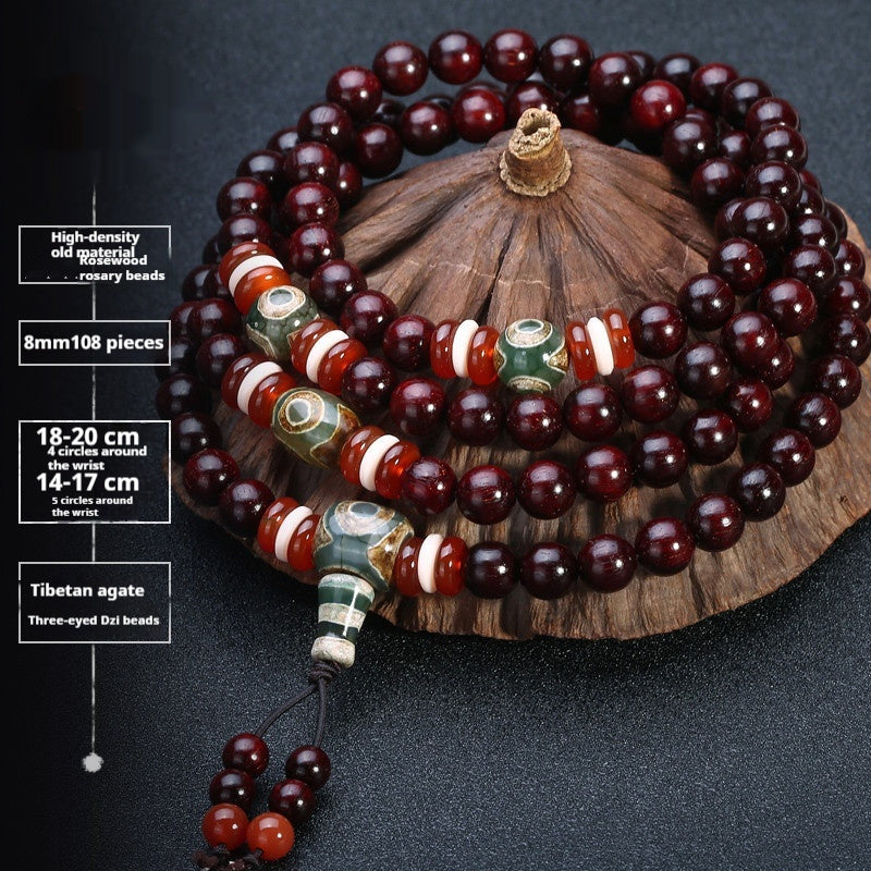 Pterocarpus Santalinus Bracelet Men's 108 Beads