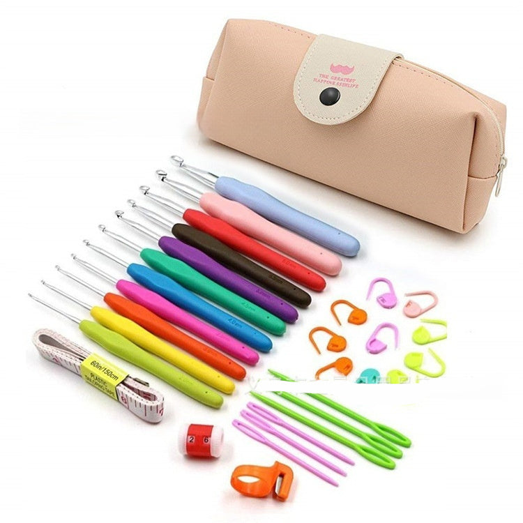Crochet Needle Beard Pack – Colorful TPR Soft Handle Crochet Hook Set