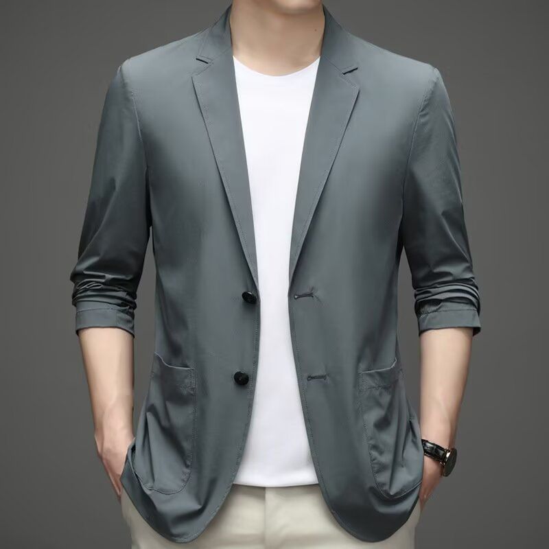 Ice Silk Men's Lightweight Casual Stretch Suit