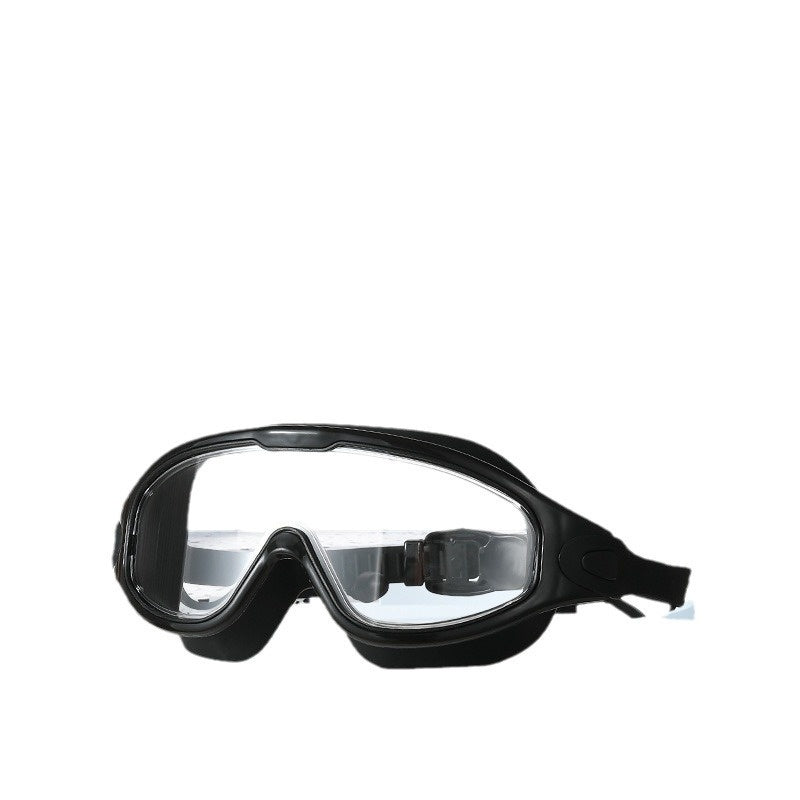 HD Waterproof Anti-fog Plating Swimming Goggles Plain Large Frame