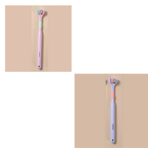 Three-Sided Macaron Soft Bristle Toothbrush – Deep Clean, Safe & Portable