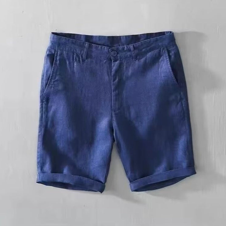 Men’s Solid Color Casual Shorts – Breathable Summer Fifth Pants