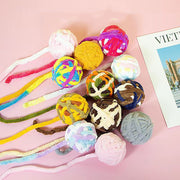 Cat Bell Colorful Wool Ball Teeth Grinding Toy